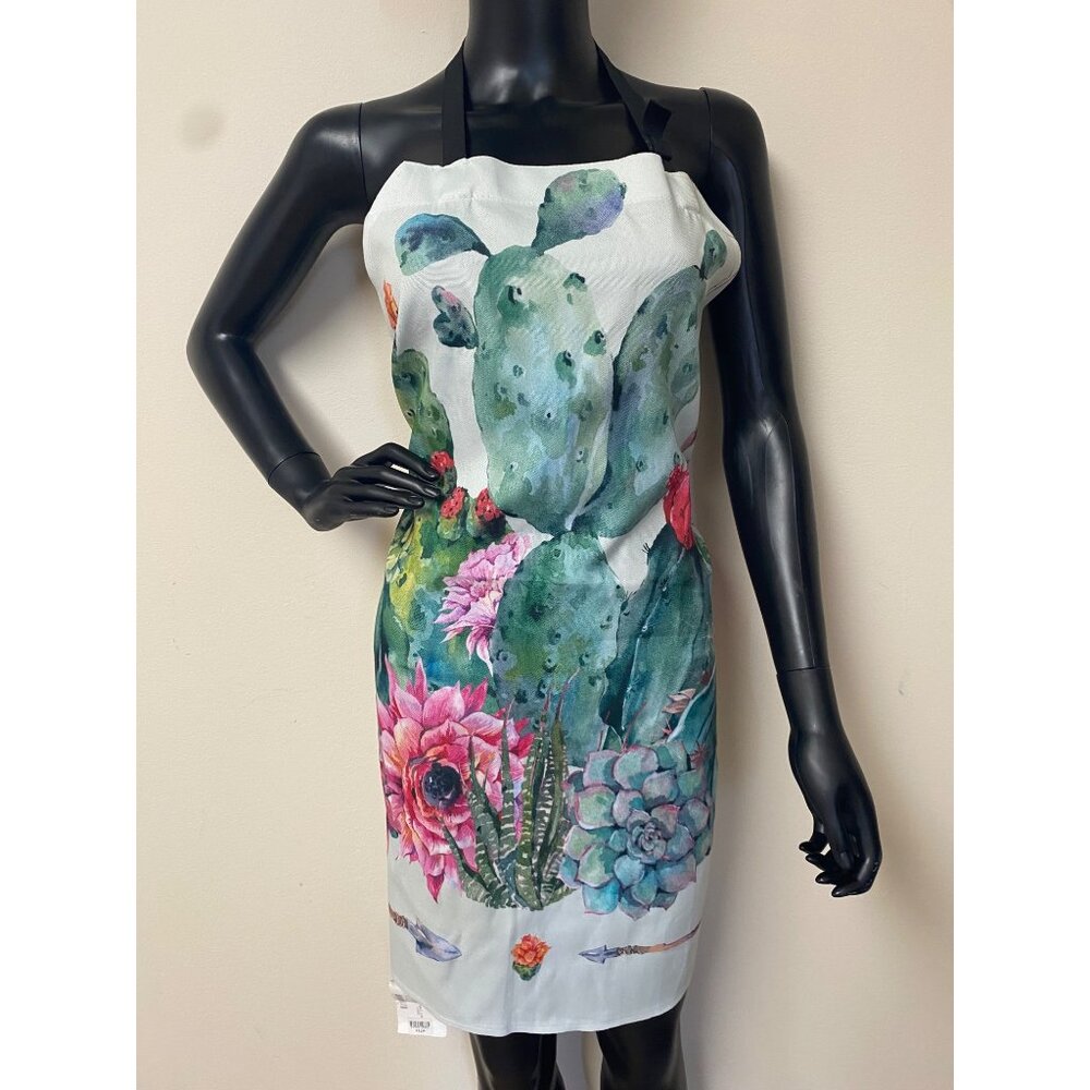 Ambesonne Unisex Cactus Apron Spring Kitchen Bib Apron With Adjustable Neck NWT